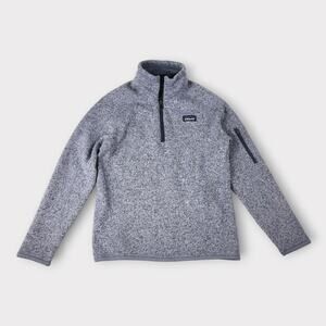 Patagonia Heathered Purple Pullover Quarter Zip Girls Sweatshirt